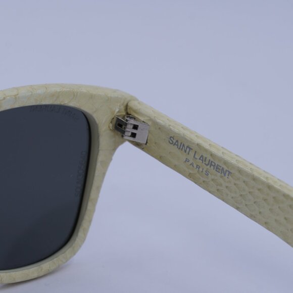 Saint Laurent SL51 037 Sunglasses Ivory Square Frame, Grey Lenses - Picture 8 of 10